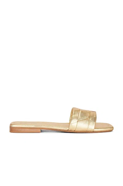 Seychelles Women's Portland Leather Slide Flat Sandals In Metallic Gold