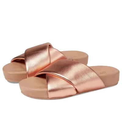 Seychelles Women's  Heartfelt Sandal Rose Metallic Leather Slip-on Slide Htat194 In Pink