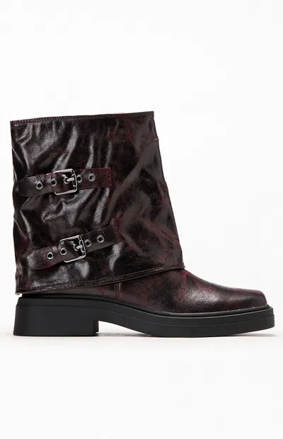 Seychelles Women's Unmatched Faux Leather Crackle Boots In Burgundy