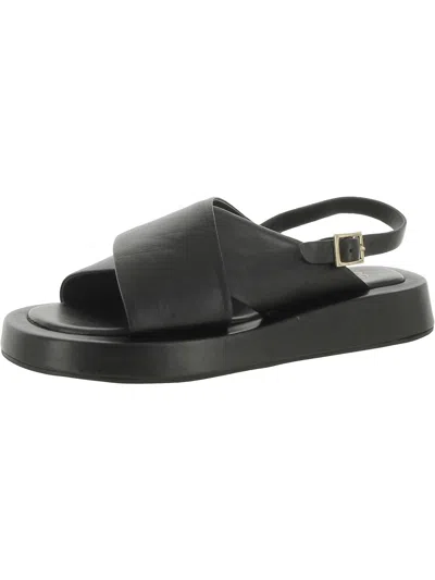 Seychelles Womens Padded Insole Leather Platform Sandals In Black