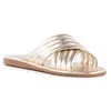 Seychelles Word For Word Womens Slip On Pool Slide Sandals In Gold