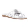 Seychelles Word For Word Womens Slip On Pool Slide Sandals In Silver