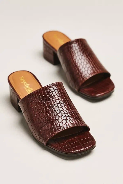 Seychelles X Anthropologie Pepper Block-heel Sandals In Burgundy