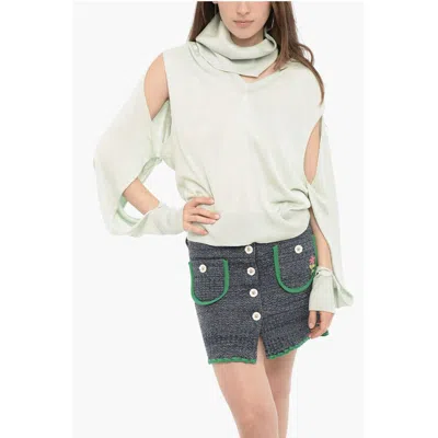 Seymayka Silk Sweater With Cut-out Detail And Removable Collar