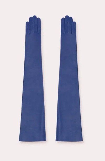 Seymoure Luxury Group Extended Runway Opera Gloves In Brown