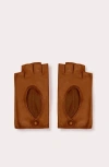 Seymoure Luxury Group Original Washable Leather Fingerless Driving Gloves In Brown