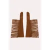 Seymoure Luxury Group Runway Fringe Opera Gloves In Brown