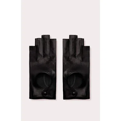 Seymoure Luxury Group Three Quarter Fingerless Driving Gloves In Black