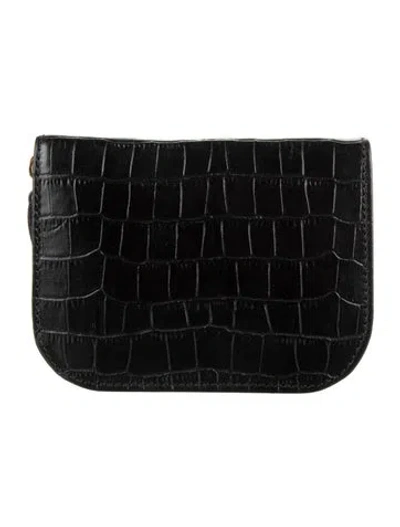Pre-owned Sézane Alligator Wallet In Black