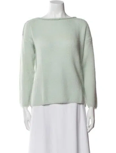 Pre-owned Sézane Alpaca Bateau Neckline Sweater In Green