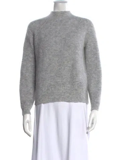 Pre-owned Sézane Alpaca Mock Neck Sweater In Gray