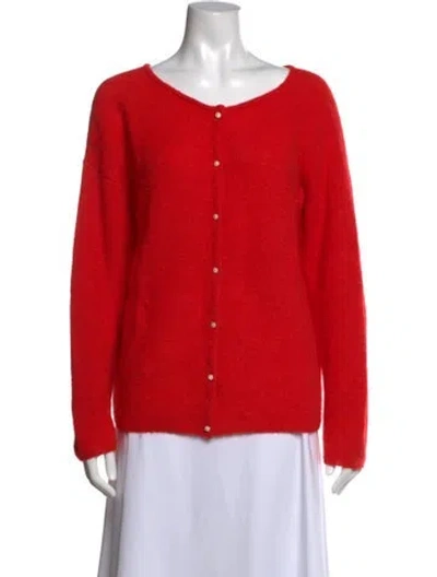 Pre-owned Sézane Alpaca Open Front Sweater In Red