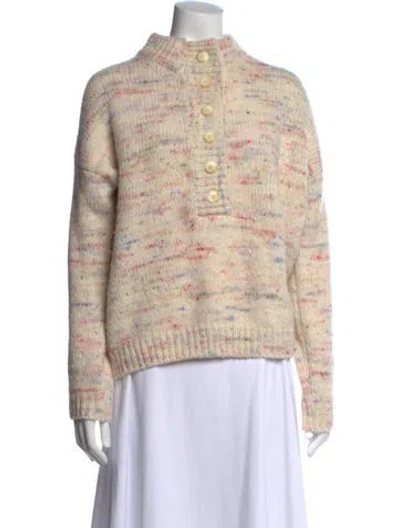 Pre-owned Sézane Alpaca Patterned Sweater In White
