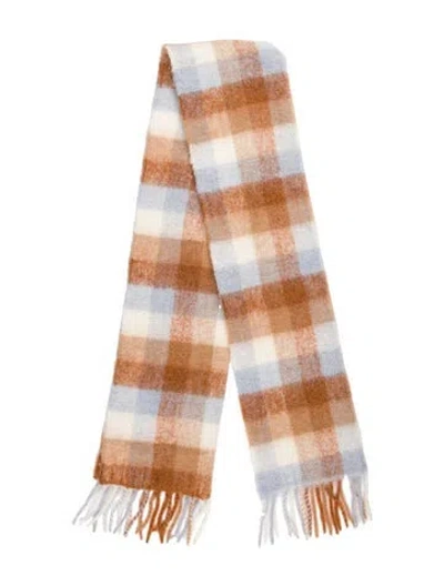 Pre-owned Sézane Alpaca Plaid Print Scarf W/ Tags In Neutral