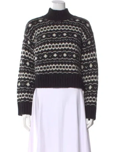 Pre-owned Sézane Alpaca Printed Sweater In Black