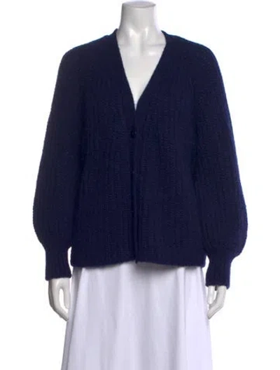 Pre-owned Sézane Alpaca V-neck Sweater In Blue