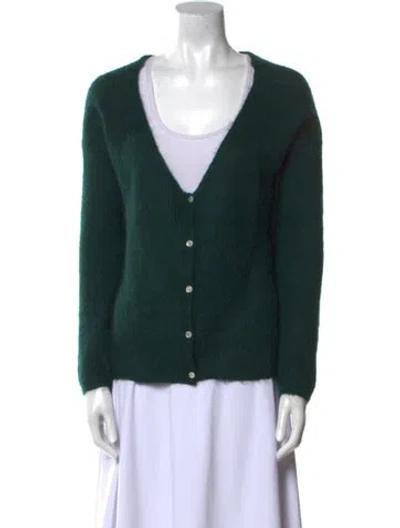 Pre-owned Sézane Alpaca V-neck Sweater In Green