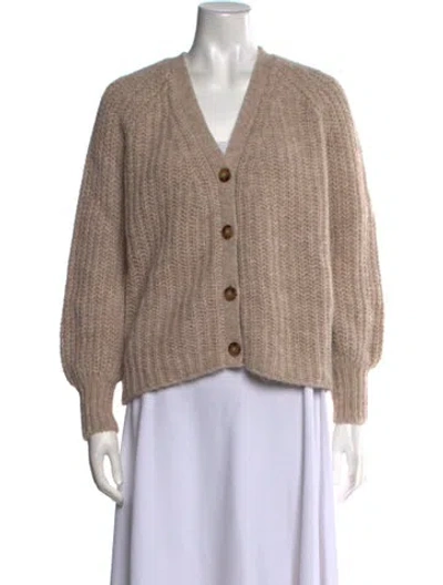 Pre-owned Sézane Alpaca V-neck Sweater W/ Tags In Neutral