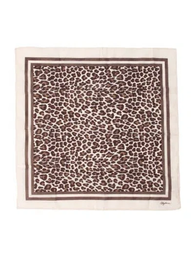 Pre-owned Sézane Animal Print Bandana In Brown
