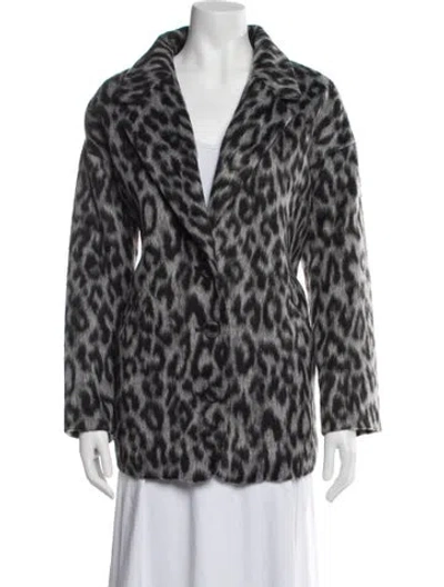 Pre-owned Sézane Animal Print Blazer In Grey