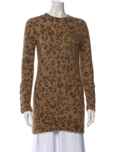 Pre-owned Sézane Animal Print Crew Neck Sweater In Neutral