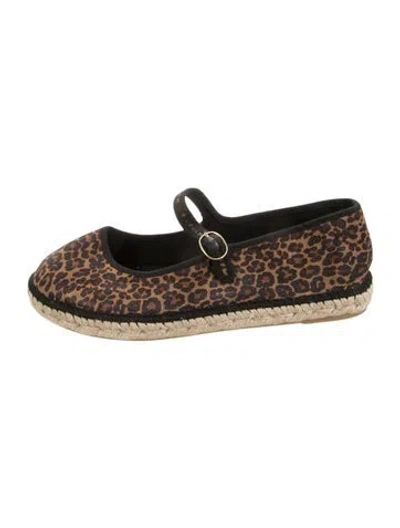 Pre-owned Sézane Animal Print Espadrilles In Black