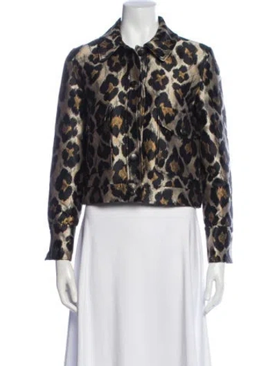 Pre-owned Sézane Animal Print Jacket In Blue