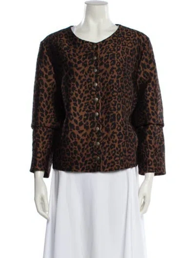 Pre-owned Sézane Animal Print Jacket W/ Tags In Brown