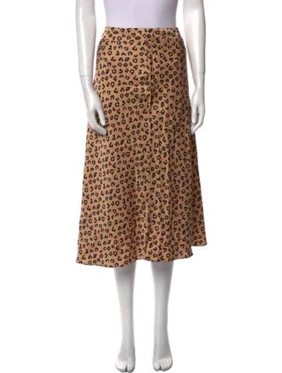 Pre-owned Sézane Animal Print Knee-length Skirt In Neutral