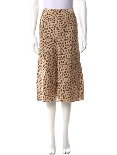 Pre-owned Sézane Animal Print Knee-length Skirt In Neutral