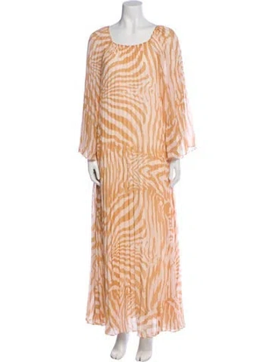 Pre-owned Sézane Animal Print Long Dress In Neutral