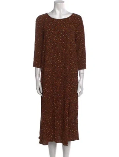 Pre-owned Sézane Animal Print Midi Length Dress In Brown