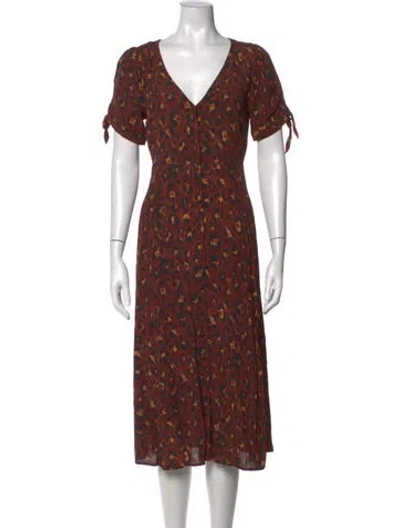 Pre-owned Sézane Animal Print Midi Length Dress In Multicolor
