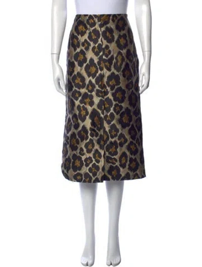 Pre-owned Sézane Animal Print Midi Length Skirt In Blue