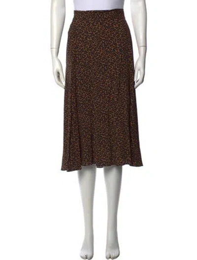 Pre-owned Sézane Animal Print Midi Length Skirt In Multicolor