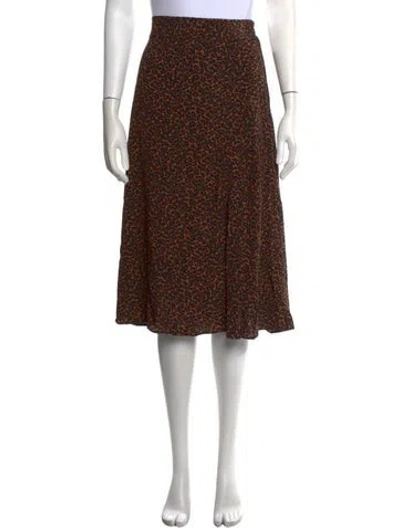 Pre-owned Sézane Animal Print Midi Length Skirt In Multicolor