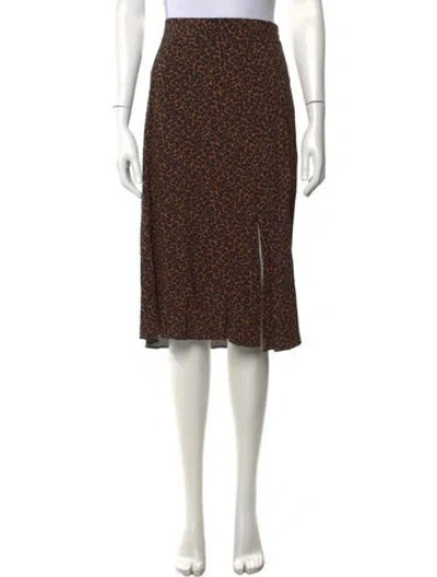 Pre-owned Sézane Animal Print Midi Length Skirt In Multicolor