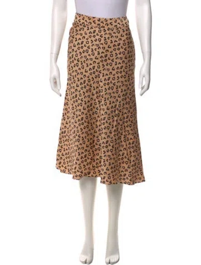 Pre-owned Sézane Animal Print Midi Length Skirt In Neutral