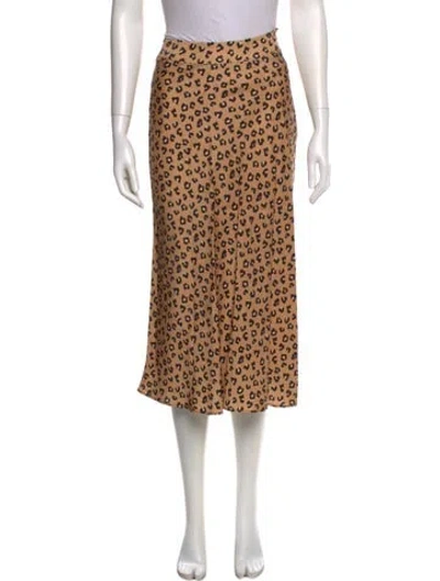 Pre-owned Sézane Animal Print Midi Length Skirt In Neutral