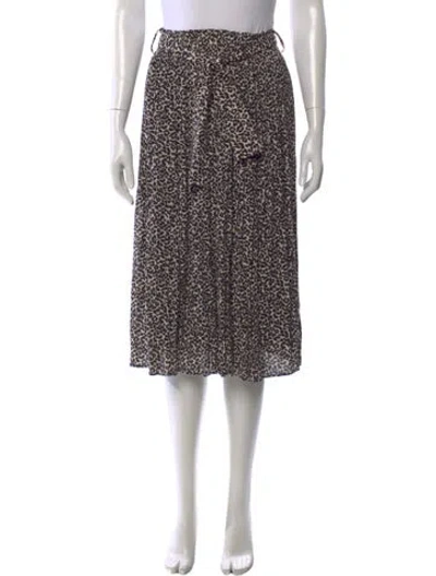 Pre-owned Sézane Animal Print Midi Length Skirt In Neutral