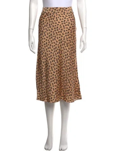 Pre-owned Sézane Animal Print Midi Length Skirt In Neutral