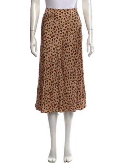 Pre-owned Sézane Animal Print Midi Length Skirt In Neutrals