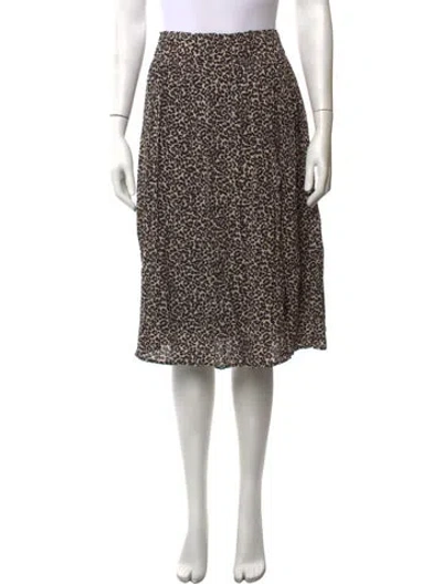 Pre-owned Sézane Animal Print Midi Length Skirt In Neutrals