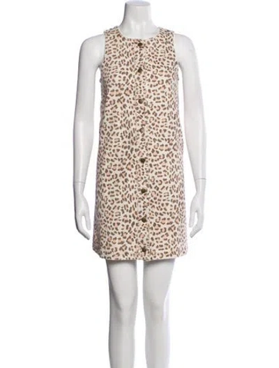 Pre-owned Sézane Animal Print Mini Dress In Neutral