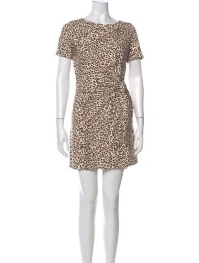 Pre-owned Sézane Animal Print Mini Dress In Neutral