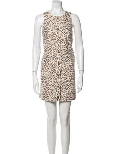 Pre-owned Sézane Animal Print Mini Dress In Neutrals