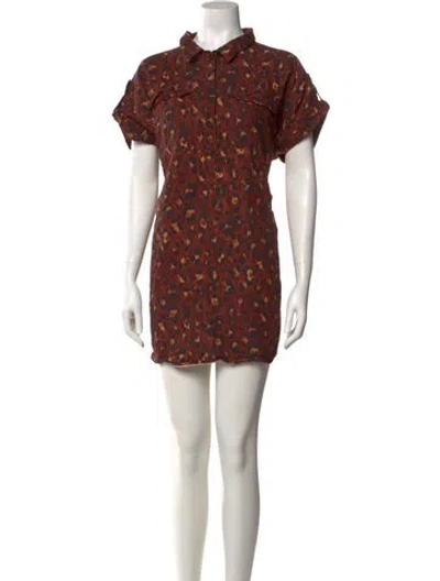 Pre-owned Sézane Animal Print Mini Dress In Red