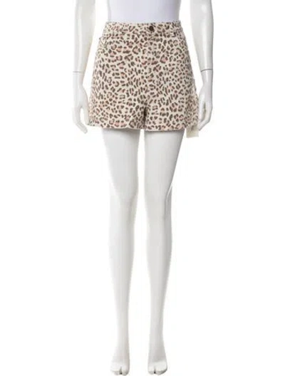 Pre-owned Sézane Animal Print Mini Shorts In Neutral