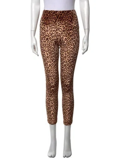 Pre-owned Sézane Animal Print Skinny Leg Pants W/ Tags In Brown