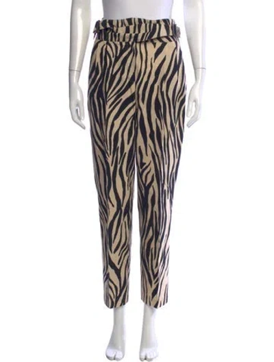 Pre-owned Sézane Animal Print Straight Leg Pants